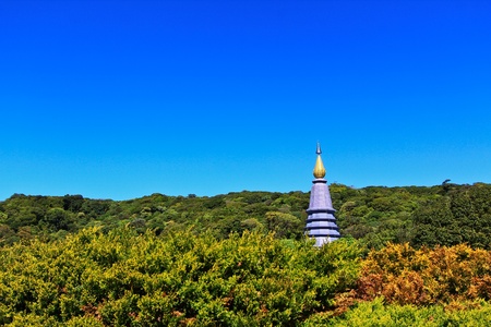 Pagoda Doi Inthanon in thailandの写真素材
