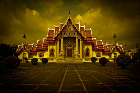 Temple Wat Benchamabophit  in bangkok thailand の写真素材
