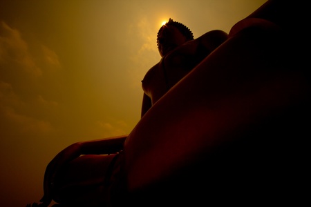 Big buddha statue at Wat muang, Thailand の写真素材