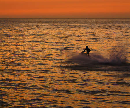 sunset  Jet Ski  viewの写真素材