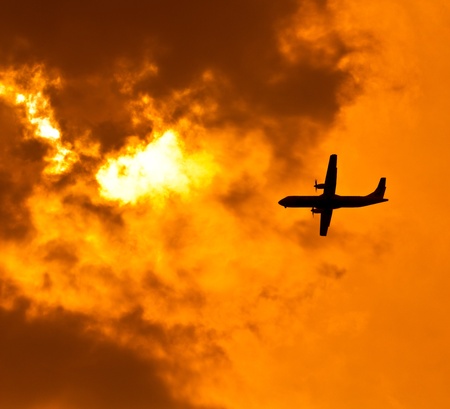 Aircraft Sunset の写真素材