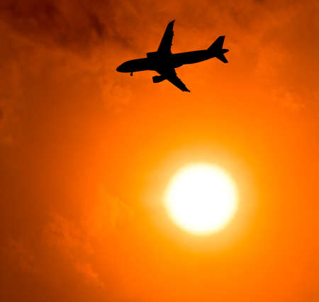 Aircraft Sunset の写真素材