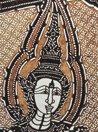 RATCHBURI, THAILAND - APRIL 13  Thai shadow play puppet is on display at Wat Khanon on April 13, 2011 in Ratchburi, Thailand  The puppet was made of cowhide depicting Intrachit Chariot from Ramayana のeditorial素材