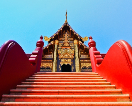 Thai temple Horkumluang in Chiang Mai Province Thailand 