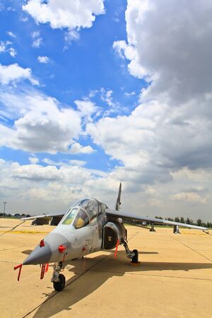 BANGKOK, THAILAND - JULY 02 Alpha Jet on display at The Centennial of RTAF Forefathers  Aviation on JUNE 30, 2012, Don Muang Airport, Bangkok, Thailand のeditorial素材
