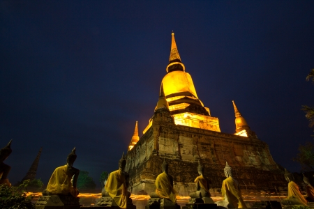 Visakha Bucha Day Buddhist Lent Dayold Temple Wat Yai Chai Mongkhon of Ayuthaya Province Thailand の写真素材