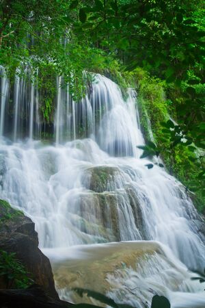 Waterfall in the forest asia thailandの写真素材