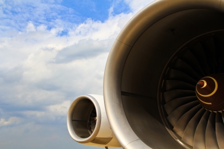 Operating an aircraft jet engine in Airport の写真素材