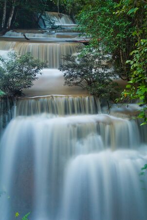 Waterfall in the forest Huay mae Kamin waterfall asia thailand 