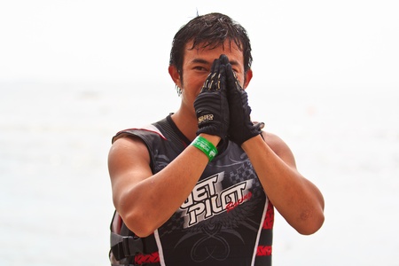 PATTAYA, THAILAND - DECEMBER 9  Competitors at Jet Ski King s Cup World Cup Grand Prix 2012 held at Jomtien Beach on December 9, 2012 in Pattaya, Thailand  のeditorial素材