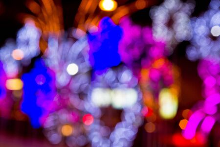 Christmas tree at night Bokeh background 