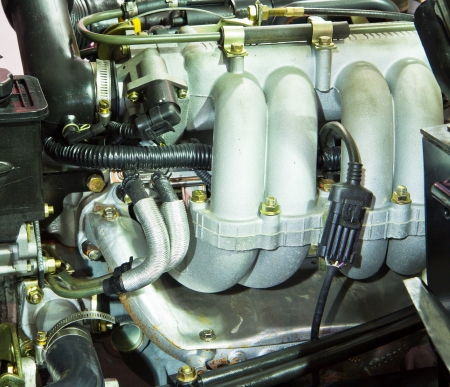 New engine of a modern car truck の写真素材