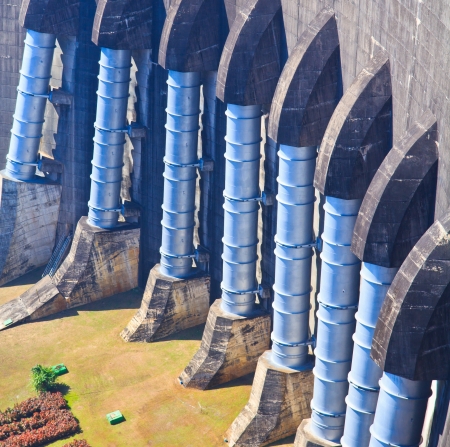 The power station at the Dam in Thailand  The dam a capacity of 13,462,000,000 cubic の写真素材