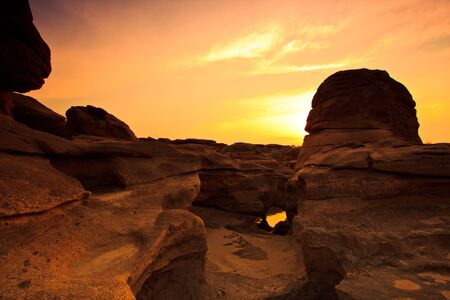 Rock holes Stone View Sam-Pan-Bok Grand Canyon in thailand の写真素材