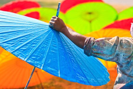 Asian handmade umbrella の写真素材
