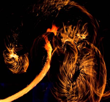 Abstract Drawing Flaming Trails Night Performance Flaming Trails 