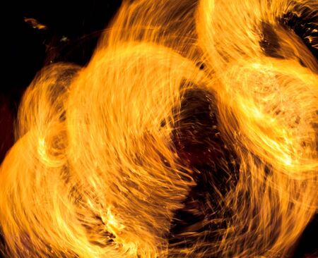 Abstract Drawing Flaming Trails Night Performance Flaming Trails 
