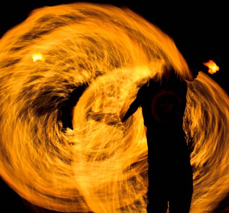 Abstract Drawing Flaming Trails Night Performance Flaming Trails 