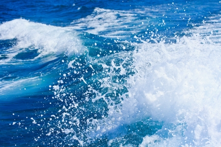 Wake caused by cruise shipの写真素材