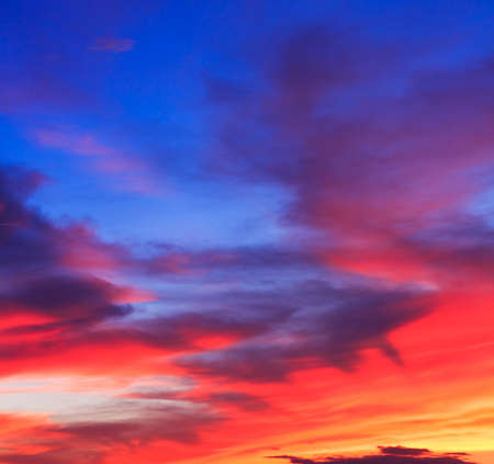 Sunset  blue sky and clouds Natureの写真素材