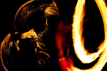 Abstract Drawing Flaming Trails Night Performance Flaming Trails background , の写真素材