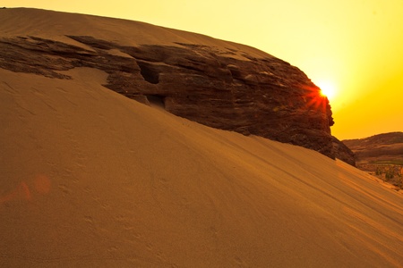 Dune view morning silhouettes landscape in ubon ratchathani province southeast asia and asian thailand の写真素材
