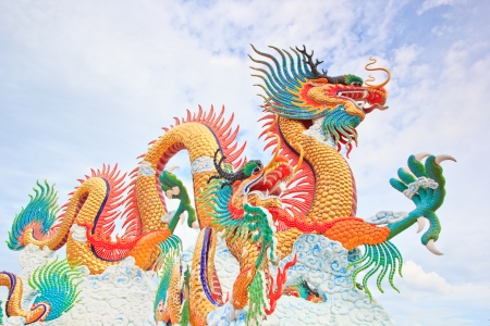 Chinese style dragon statue の写真素材