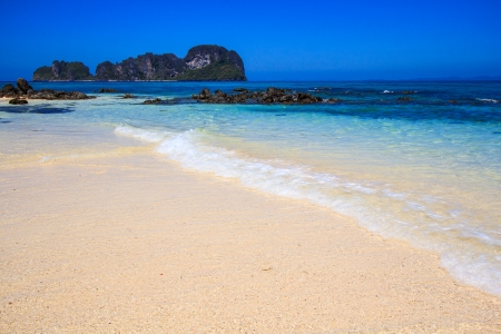 Tropical beach and Wave in Andaman Sea asia Thailand の写真素材