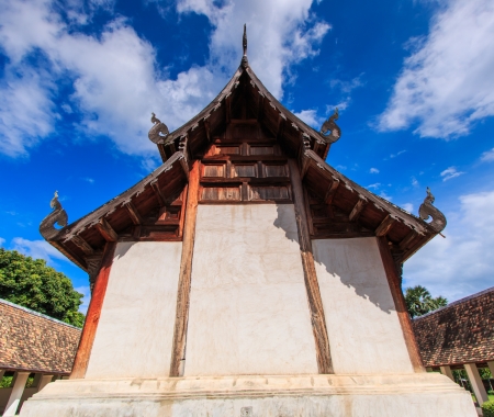 Old wooden church of Wat Tonkain at Chiang mai Province, Asia Thailand の写真素材