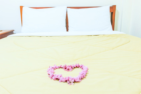 Heart beautiful cherry blossoms and sakura backgroundの写真素材