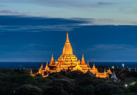 Pagoda and Temples in old town at Bagan in Myanmar , Asiaの写真素材