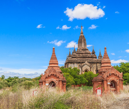 Pagoda and Temples in old town at Bagan in Myanmar , Asiaの写真素材