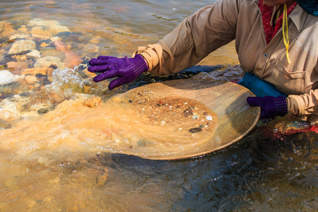 Worker in the mines Phangnga province Thailandの写真素材
