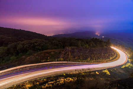 Empty asphalt road at sunrise chiang mai Thailand