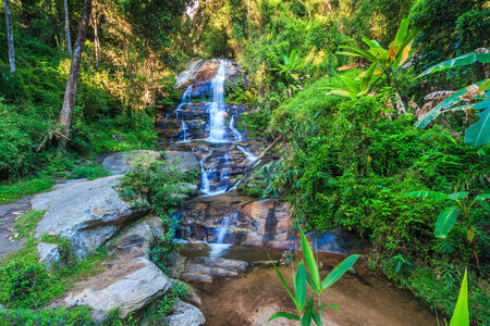 Monta than waterfall in Chiang Mai Asia Thailandの写真素材