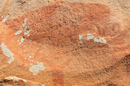 Abstract human art at Pha Taem prehistoric cliff painting which date back three thousands to four thousands years before history,Pha Taem National Park Ubon Ratchathani (Ubolratchathani) Thailandの写真素材