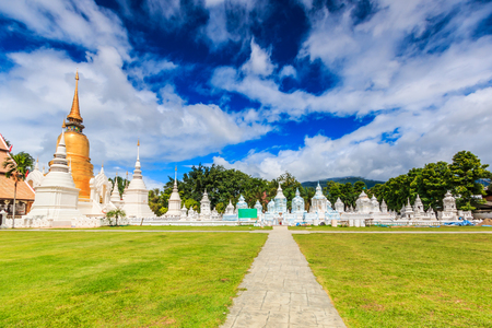 Landmark Temple, Wat Suan Dok in Chiang Mai, Asia Thailandの写真素材