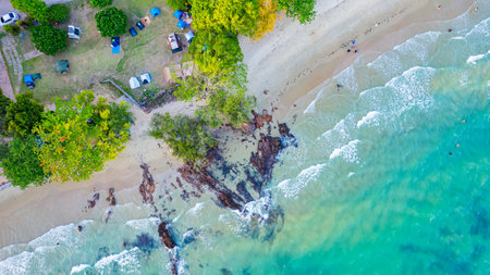 Rayong Sea, Mae Lamphueng Beach, is located in Rayong Province, eastern region of Thailand, Asia.の写真素材