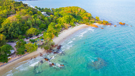 Rayong Sea, Mae Lamphueng Beach, is located in Rayong Province, eastern region of Thailand, Asia.の写真素材
