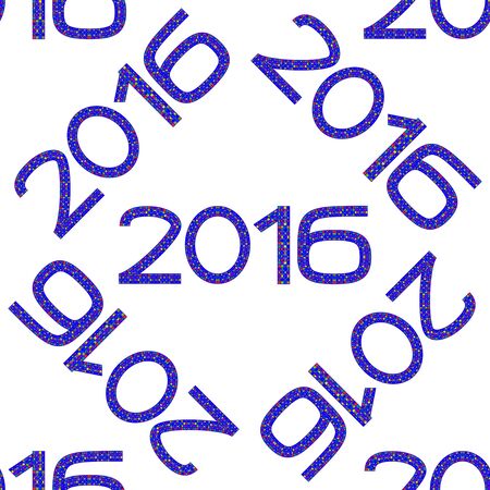Seamless pattern with numbers of year 2016 on white backgroundのイラスト素材