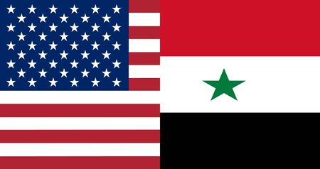 American and Syrian flags together in correct colorsのイラスト素材
