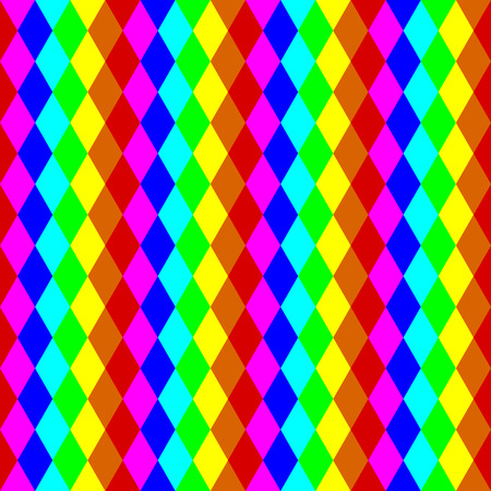 Abstract geometric seamless pattern of rhombus in rainbow colorsのイラスト素材