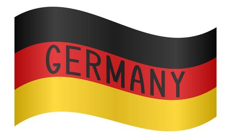German flag waving with word Germany on white backgroundのイラスト素材