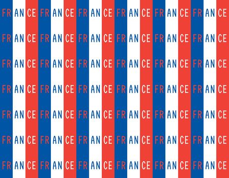 Seamless pattern in colors of french flag with word Franceのイラスト素材