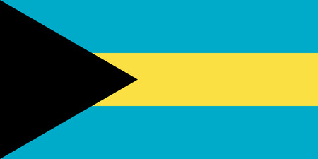 Flag of the Bahamas in correct size, proportions and colors. Accurate dimensions. Bahamian national flag. Vector illustrationのイラスト素材