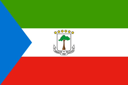 Equatorial Guinean national official flag. African patriotic symbol, banner, element, background. Flag of Equatorial Guinea in correct size and colors, vector illustrationのイラスト素材