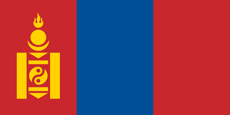 Mongolian national official flag. Patriotic symbol, banner, element, background. Accurate dimensions. Flag of Mongolia in correct size and colors, vector illustrationのイラスト素材