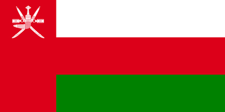 Omani national official flag. Patriotic symbol, banner, element, background. Accurate dimensions. Flag of Oman in correct size and colors, vector illustrationのイラスト素材