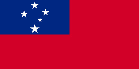 Samoan national official flag. Patriotic symbol, banner, element, background. Accurate dimensions. Flag of Samoa in correct size and colors, vector illustrationのイラスト素材