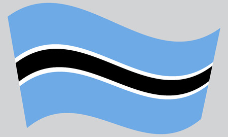 Botswanan national official flag. African patriotic symbol, banner, element, background. Correct colors. Flag of Botswana waving on gray background, vectorのイラスト素材